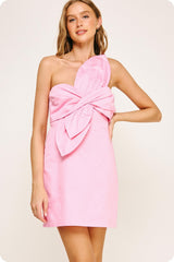 Flower Bow Mini Dress