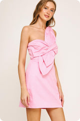 Flower Bow Mini Dress
