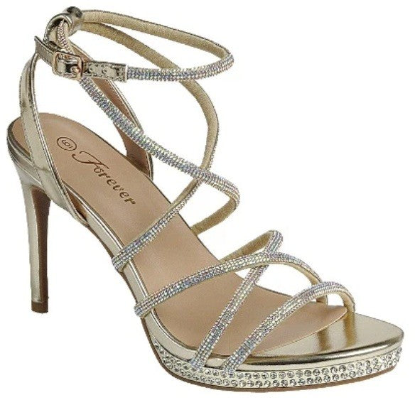 Glamour Gold Rhinestone Heels