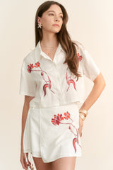 Blossom Linen Skort Set