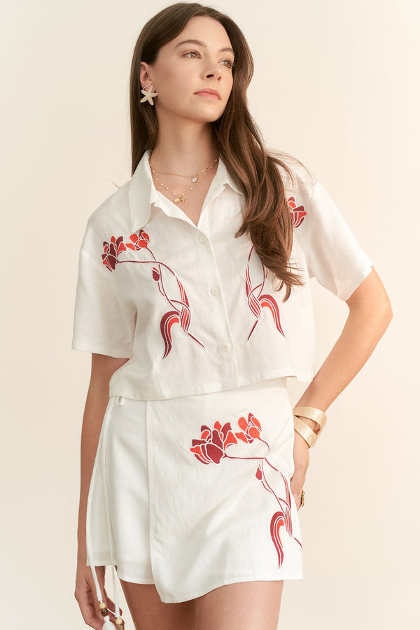 Blossom Linen Skort Set
