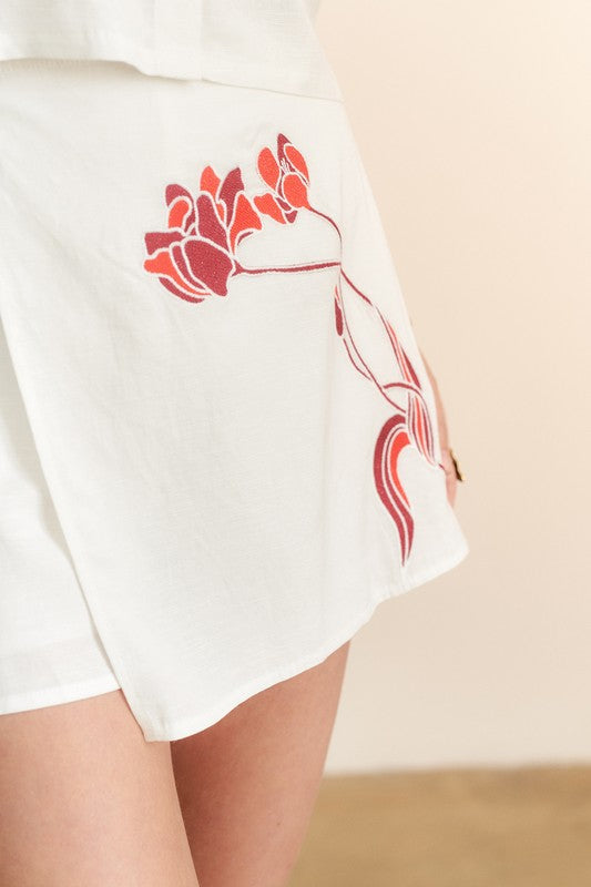 Blossom Linen Skort Set