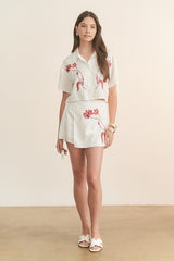 Blossom Linen Skort Set