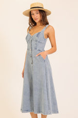 Lina Denim Midi Dress