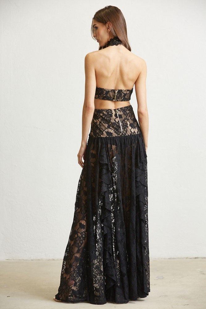 Hannah Lace Maxi Dress Black / Large Hannah Lace Maxi Dress Black / Large