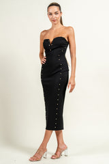 Bella Rhinestone Tube Midi Dress