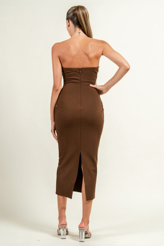 Bella Rhinestone Tube Midi Dress