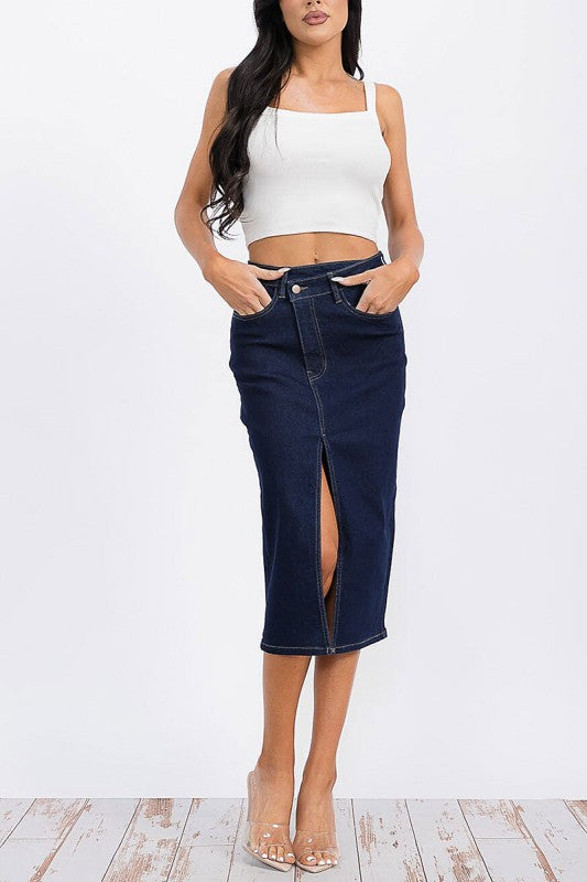 Ellie Denim Midi Skirt
