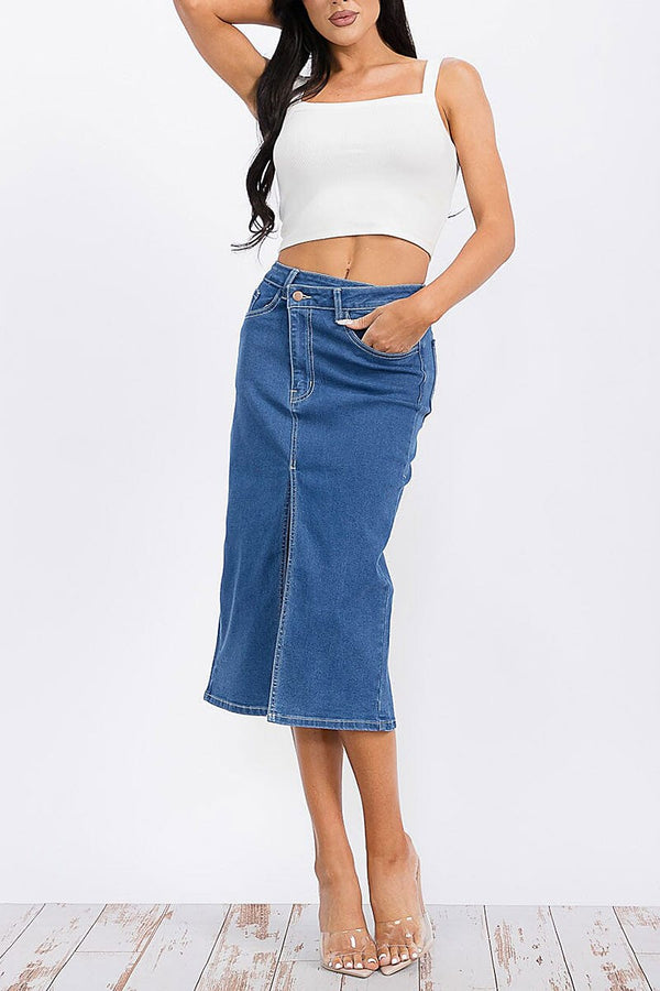 Ellie Denim Midi Skirt