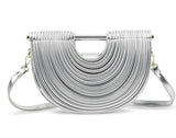 Metallic Arc-shaped Handbag
