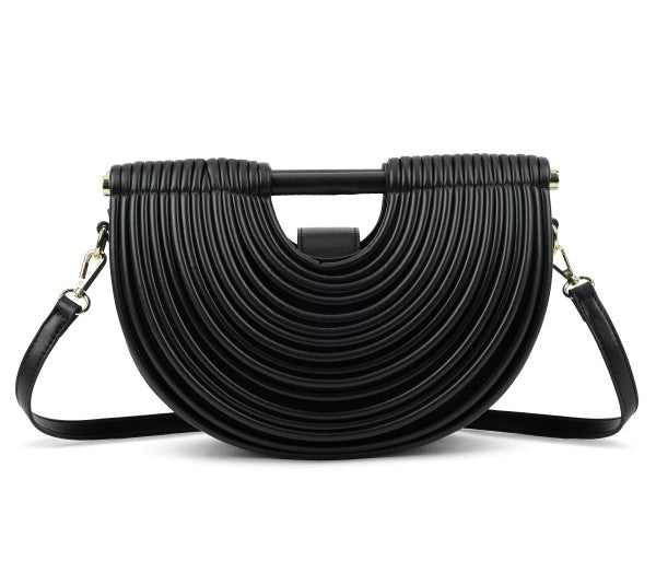 Metallic Arc-shaped Handbag
