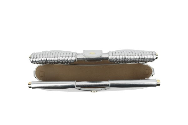 Metallic Arc-shaped Handbag