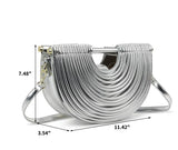 Metallic Arc-shaped Handbag