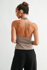 Nora Halter Peplum Top