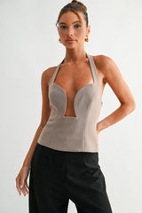 Nora Halter Peplum Top