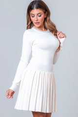 Lila Knit Pleated Mini Dress