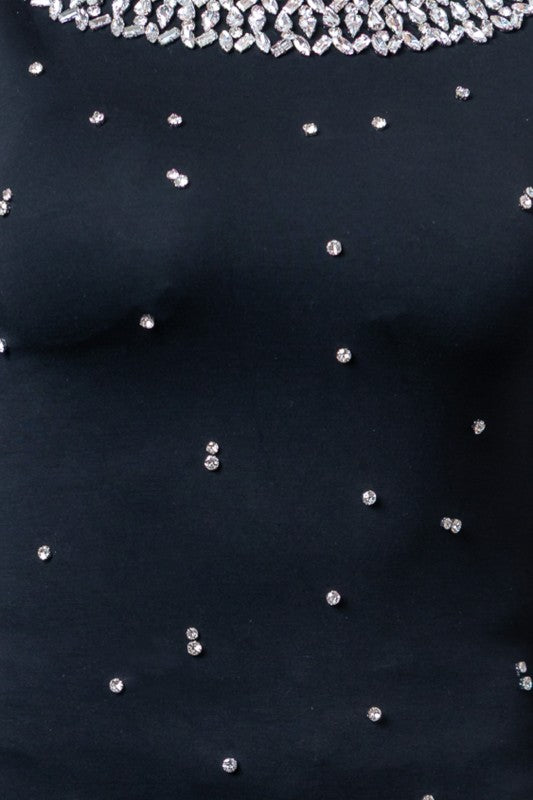 Sabrina Luxe Rhinestone Long Sleeve Top