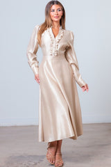 Vivienne Rhinestone Neck Midi Dress