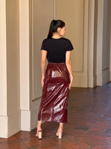 Anne Midi Leather Skirt
