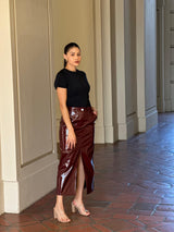 Anne Midi Leather Skirt