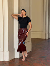 Anne Midi Leather Skirt