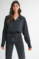 Satin Long Sleeve Bodysuit