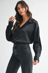Satin Long Sleeve Bodysuit