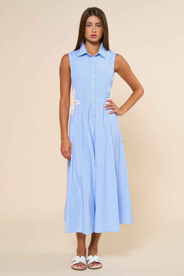 Flor Embroidered Detail Maxi Dress Small