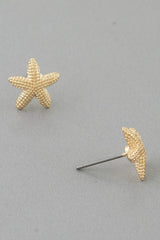 Beaded Starfish Stud Earrings
