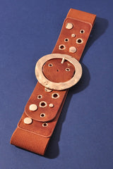 Round Buckle Elastic Belt