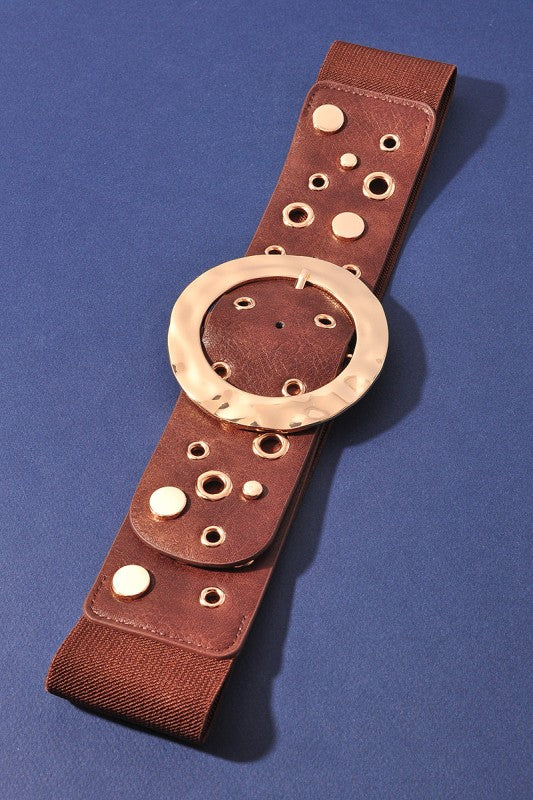 Round Buckle Elastic Belt