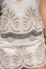 Embroidered Strapless Mini Dress