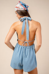 Ezra Denim Halter Romper