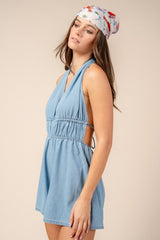 Ezra Denim Halter Romper