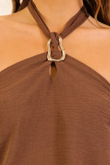 Claudia Metal Ring Halter Top