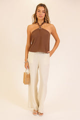 Claudia Metal Ring Halter Top