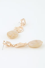 Hammered Crystal Stone Drop Earrings