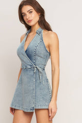 Laila Denim Skort Romper