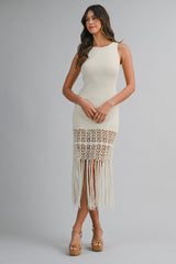 Crochet Knit Midi Dress