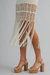 Crochet Knit Midi Dress