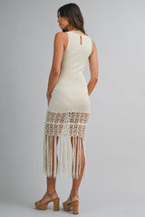 Crochet Knit Midi Dress