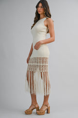 Crochet Knit Midi Dress
