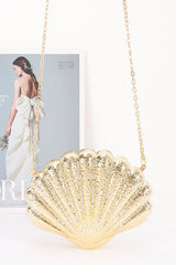 Coral Metallic Party Clutch