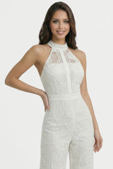 Elegant Lace Halter-neck Jumpsuit