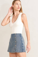 Washed Denim Skort