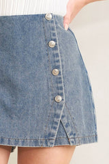 Washed Denim Skort