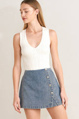 Washed Denim Skort