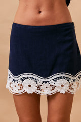 Lace Detail Top and Mini Skirt