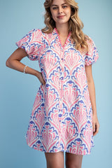 Gigi Printed Button Down Dress