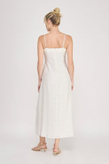 Empire White Dot Maxi Dress